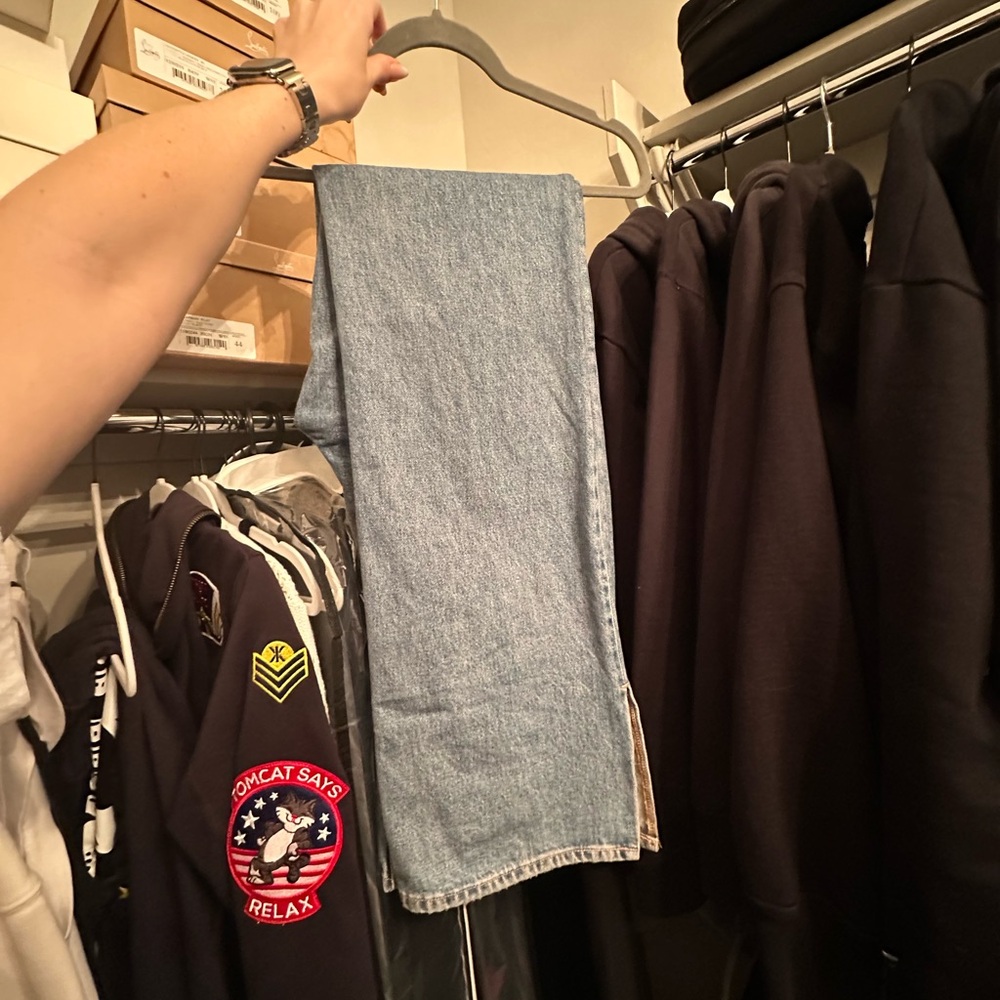 Good American Light Blue Distressed High Rise Jeans - Picture 7 of 9